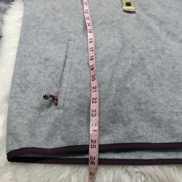 Burton Gray Fleece Pullover Colorful Button Placket Sherpa Jacket Men's Large - Picture 15 of 15